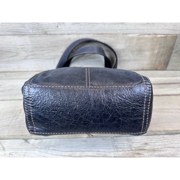 FOSSIL Long Live Vintage BLACK Leather Hathaway Tote Bag Medium - Picture 5 of 10